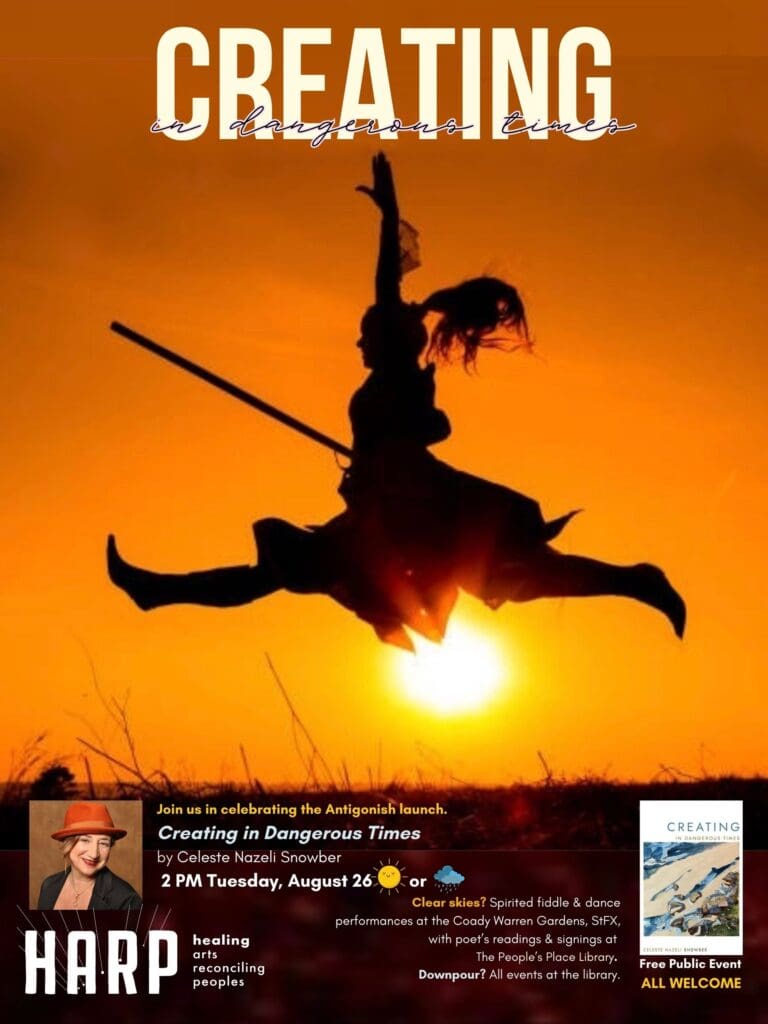 Poster for book launch of Creating in Dangerous Times