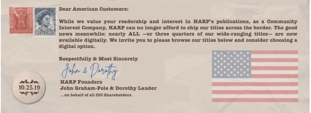 HARP's notice to American Customers.